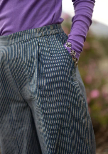 Vevd bukse «Willow» i økologisk bomull - indigo