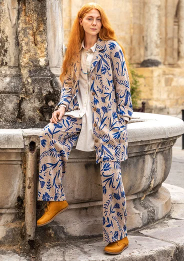 Trikåkavaj "Amsterdam" i ekologisk bomull - mörk natur