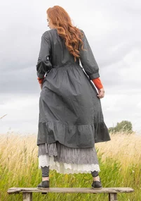 Kleid „Sahara“ aus Bio-Baumwollgewebe - dunkelaschgrau