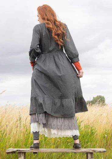 Kleid „Sahara“ aus Bio-Baumwollgewebe - dunkelaschgrau