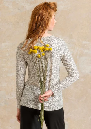 Tricot top "Bianca" van lyocell/elastaan - zwart/dessin