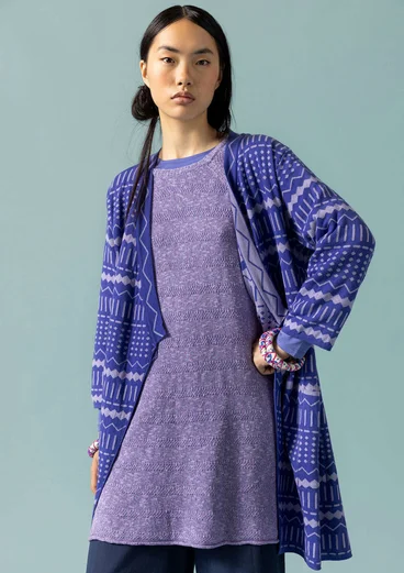 Strickjacke „Elsie“ aus Bio-/Recycling-Baumwolle - himmelblau
