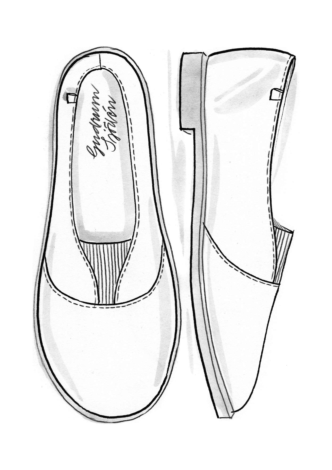 Chaussures à élastique en nubuck uni asperge