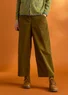 Corduroy pants in organic cotton/spandex (dark olive M)