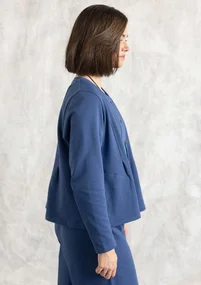 Jersey cardigan in organic cotton - mountain blue