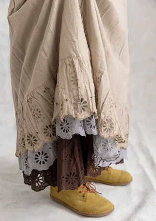 Woven organic cotton underskirt - dark natural