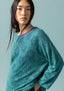 Linen/recycled linen pointelle sweater aqua green thumbnail
