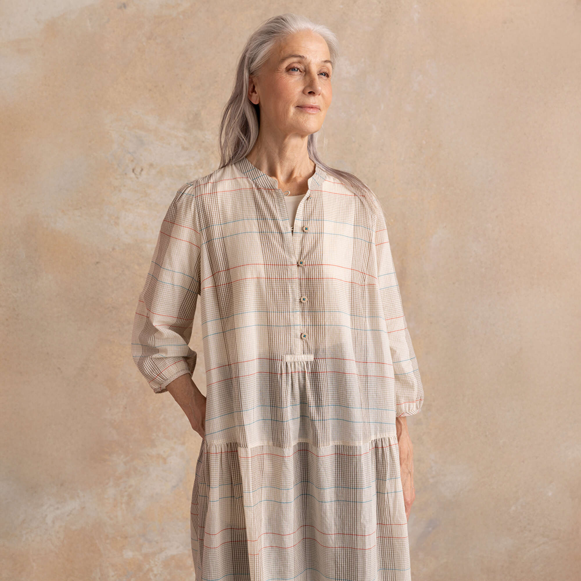 knee length dresses for ladies gudrun sjoden gray linen dress  Chrysalis