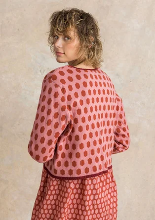Strickjacke „Vendela“ aus Bio-/Recycling-Baumwolle - lachsrosa