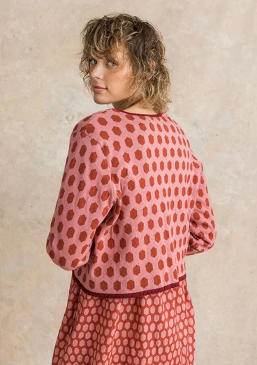 Strickjacke „Vendela“ aus Bio-/Recycling-Baumwolle - lachsrosa