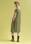 “Jane” jersey dress in organic cotton/spandex moss green/patterned thumbnail