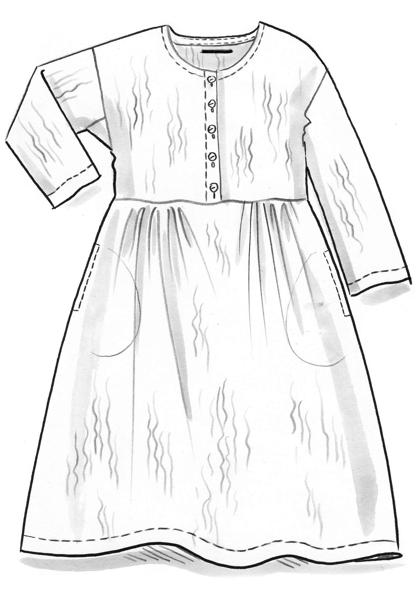 Woven dress in organic cotton
