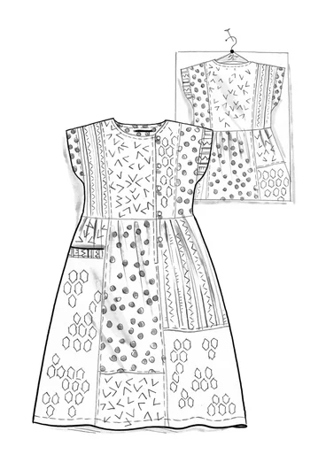 Robe tissée "Sally" en coton biologique - émeraude foncé