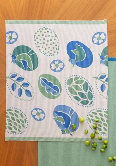 Tischset „Nest“ aus Bio-Baumwolle - leinenblau