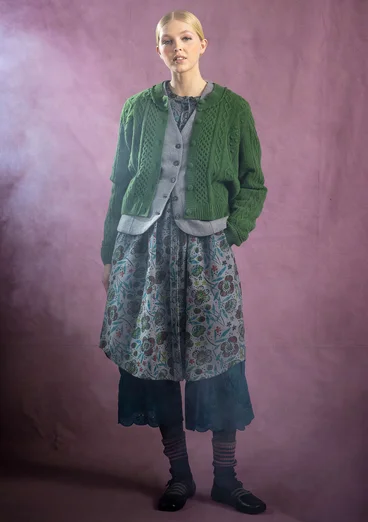 Gemustertes Kleid „Eternelle“ aus Bio-Baumwolle - grau-gemustert