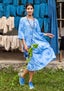 “Pumpkin” jersey dress in organic cotton/modal flax blue thumbnail