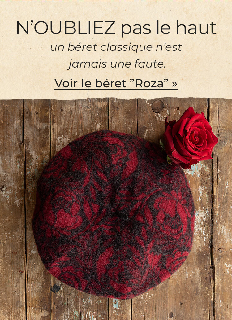 “Roza” felted organic wool beret
