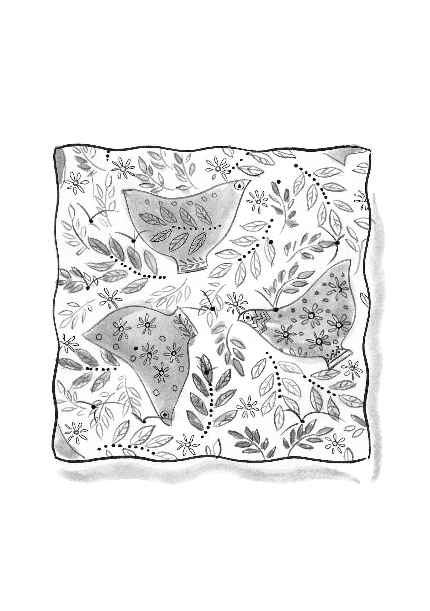 “Okarina” linen seat cushion indigofera