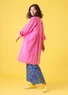 Robe en tissu de coton biologique/lin (rose sauvage XXL)