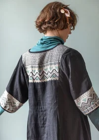 Kleid „Frida“ aus Leinengewebe - schwarz