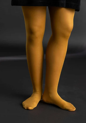 Einfarbige Strumpfhose aus Recycling-Polyamid - messing