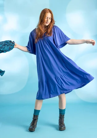 Jersey dress in cotton/modal - brilliant blue