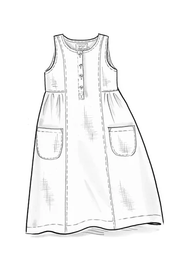 Sleeveless woven linen dress - kiwi