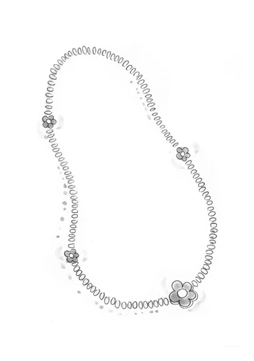 Kette „Mira“ aus Bein/Recyclingholz - granatapfel