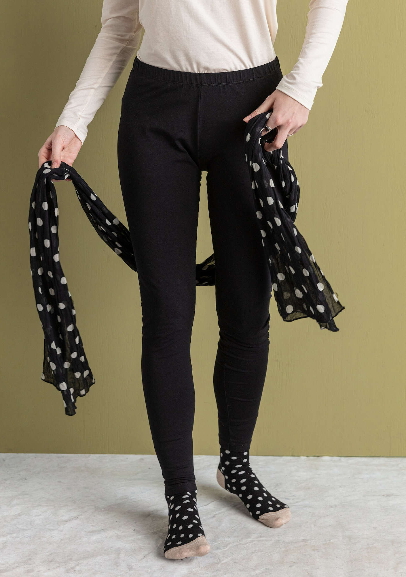 Legging  Pytte  en jersey de coton biologique/élasthanne noir