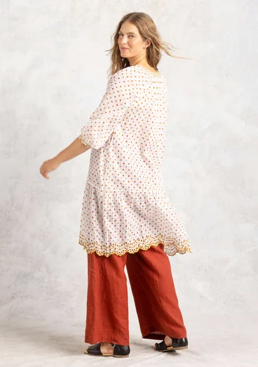 Woven dress in organic cotton - light ecru