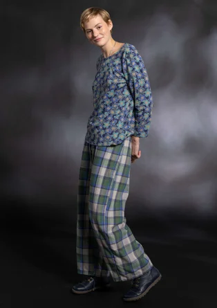 Vävd pyjamasbyxa "Skagen" i ekologisk bomull - havsgrön