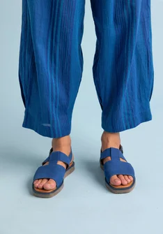 Sandalen aus Nubukleder - porzellanblau