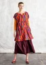 “Rut” woven viscose/linen tunic (parrot red/patterned XS)