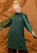 Blomstrete/ensfarget trikotkjole «Hillevi» i lyocell/elastan - monstera