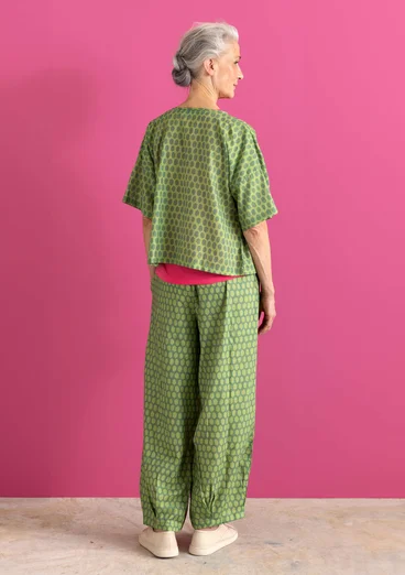 Geweven broek "Vendela" van biologisch katoen - rozemarijn/dessin