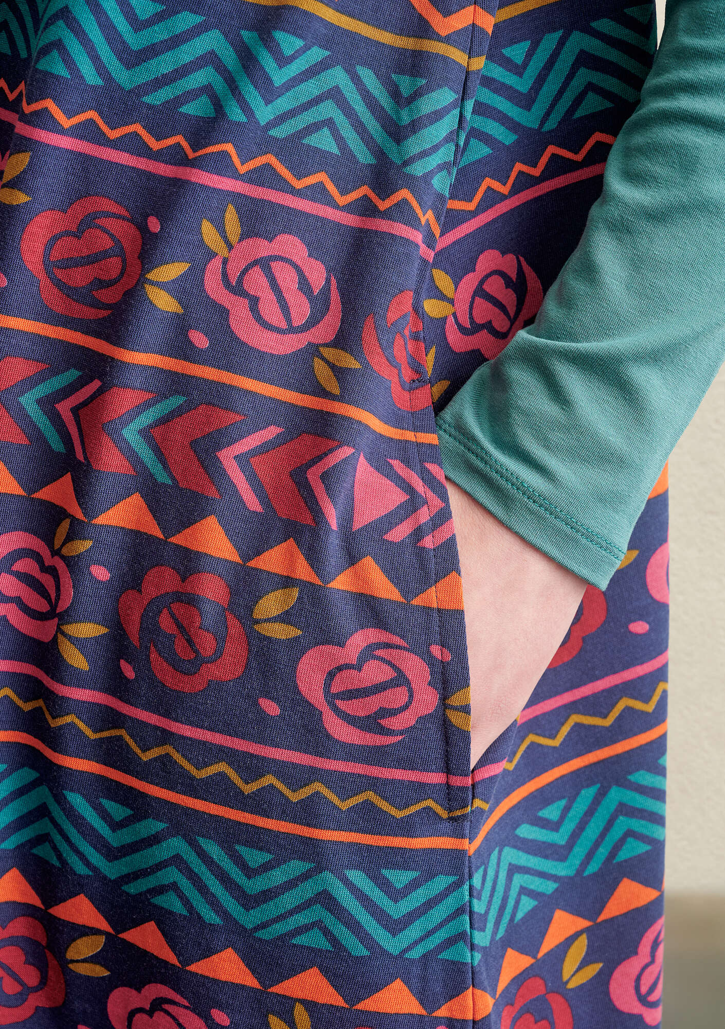 Robe  Guatemala  en jersey de coton biologique/modal bleu nuit thumbnail