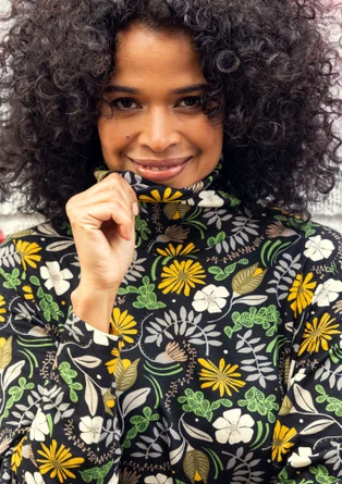 Tricot tuniek "Concrete" van biologisch katoen/modal/elastaan - ijzergrijs
