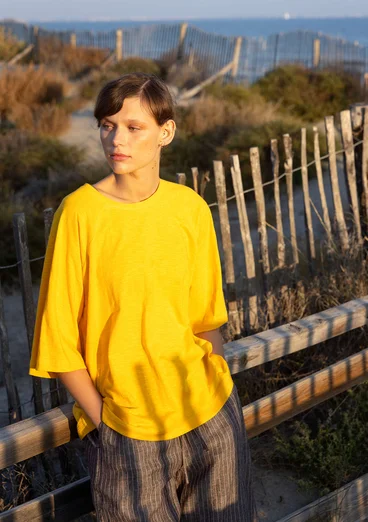 Organic cotton/linen jersey top - dandelion