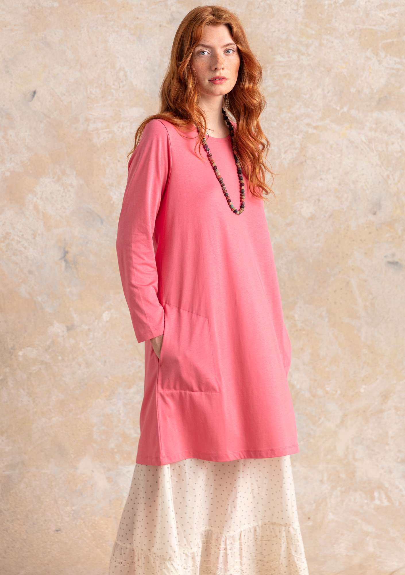 “Aria” organic cotton/modal jersey tunic flamingo thumbnail