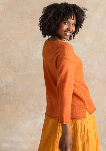 Wool/cotton/alpaca sweater - light grapefruit/melange