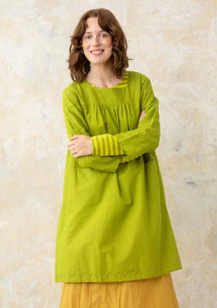 Webkleid aus Bio-Baumwolle - hellkräutergrün