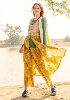 Webkleid „Nightingale“ aus Bio-Baumwolle - honig