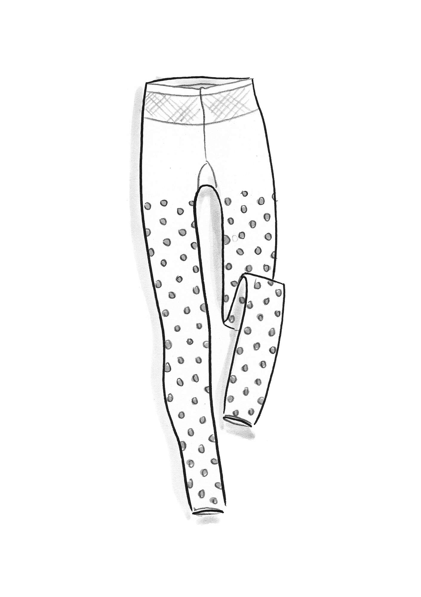 “Amira” leggings in recycled nylon dark indigo/patterned