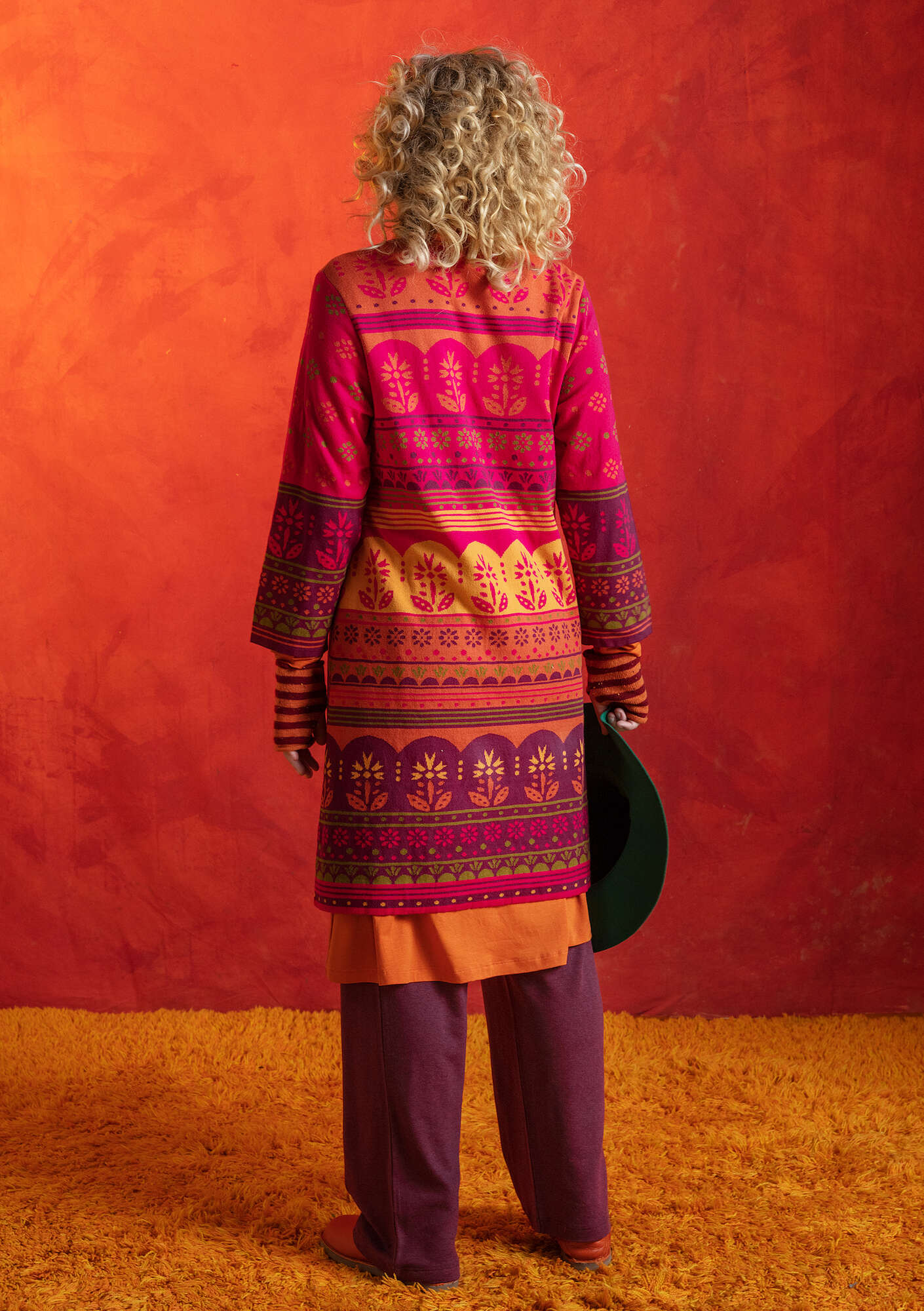 “Banaras” organic cotton knit tunic burnt orange thumbnail