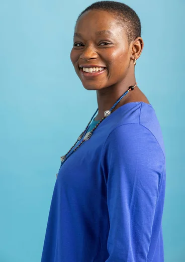 “Oriana” organic cotton/modal jersey tunic - brilliant blue