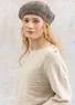 Knitted alpaca blend beret (light potato/melange One Size)