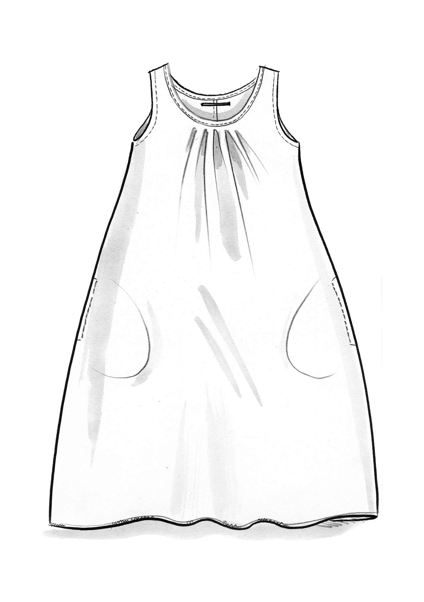 Geweven jurk  Lea  van biologisch katoen omber