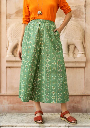 “Chamomile” woven organic cotton trousers - sea green