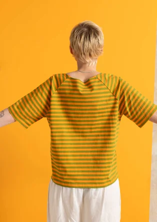 Basic-Streifenshirt aus Bio-Baumwolle - karotte-grünpfeffer