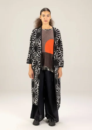 Long gilet "Midori" en coton biologique - noir